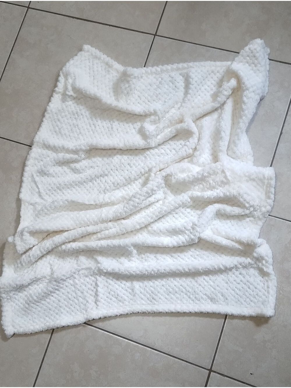 Blanket, Throw, Fleece, Ivory Color